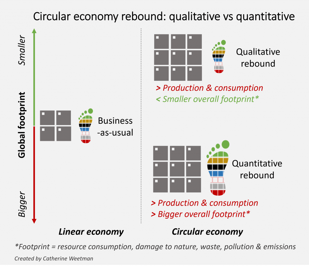 Circular economy rebound qualitative vs quantitative