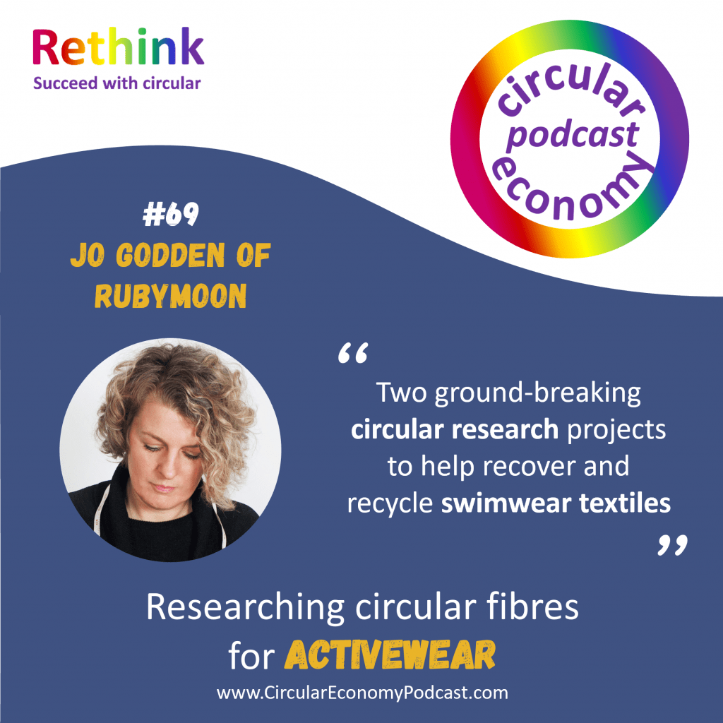 Circular Economy Podcast Episode 69 Jo Godden of RubyMoon - circular fibres for activewear