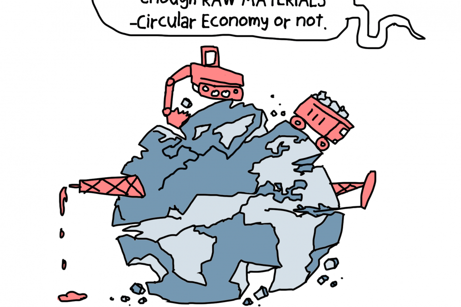 Cartoon - excavating chunks from our planet - from 360 Dialogues